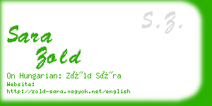 sara zold business card