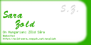 sara zold business card